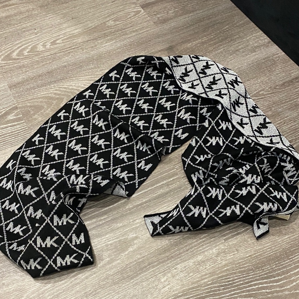 Michael Kors Monogram Black and White Scarf